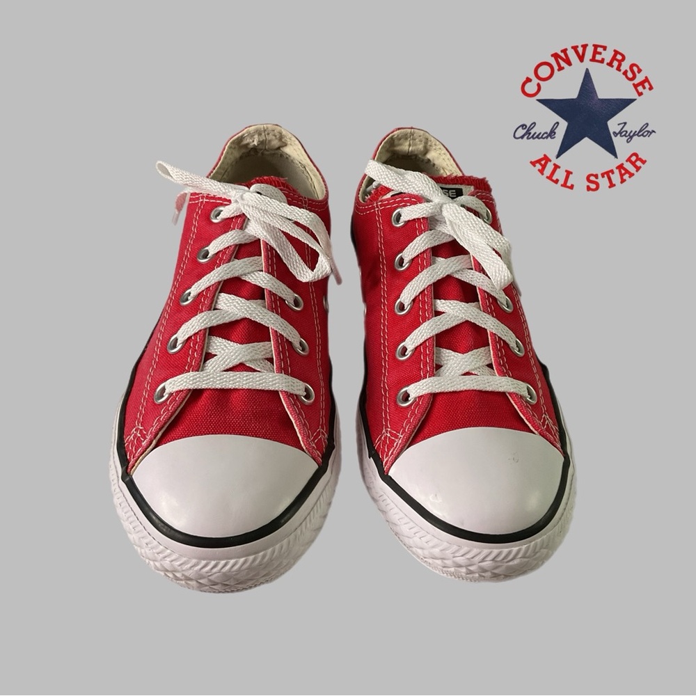 Converse Chuck Taylor All Star Unisex  Youth 3 Kids Red Canvas Sneakers Low Top